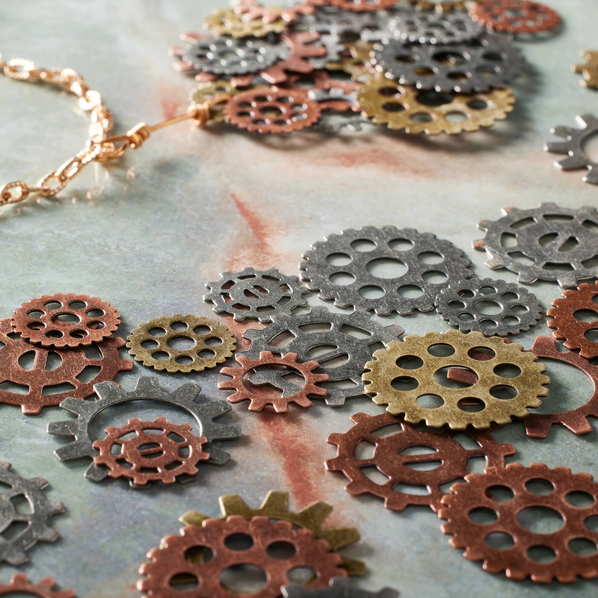Found Objects™ Antique Silver, Copper & Brass Gears by Bead Landing™